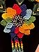 huichol art,mexican women's necklace big flower set, chaquira beads,handmade.
