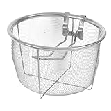 MAGICLULU Frittierkorb Rund 15cm Edelstahl mit Klappbarem Griff Mehrzweckdesign für Gebratene Snacks Wie Pommes Frites Hähnchen Fischbällchen
