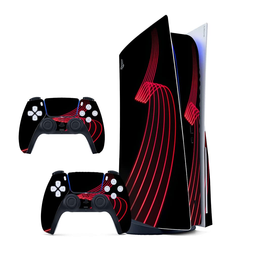 GADGETS WRAP Printed Vinyl Skin Sticker Decal for Sony PS5 PlayStation 5 Disc Edition Console & 2 Controller (Skin Only, Console & Controller not Included.) - Red Waves (B0BW3RDCFS) Amazon Price History, Amazon Price Tracker