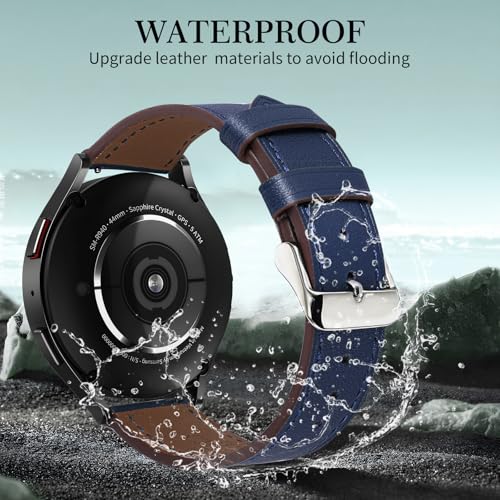 22mm Premium Italy Leather Watch Bands Compatible with Samsung Watch 3 45mm, Galaxy 46mm, Gear S3 Frontier, Quick Release Wear-resistant Leather Watch Straps Replacement Band for Women Men