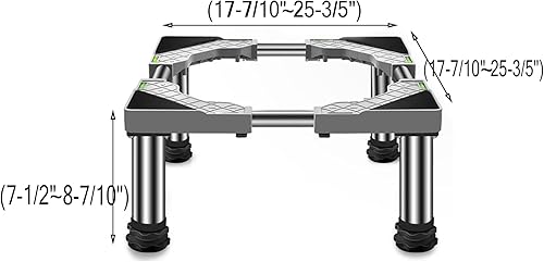 Miniatura 2 de Soporte para refrigerador con 4 pies fuertes para secadora, altura del soporte para refrigerador 3.95.97.8 pulgadas, ajustable, 1.1 pulgadas de