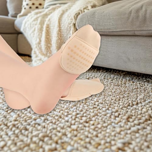 Image of COMNICO 6 Pairs Ball of Foot Cushion Socks, Invisible Non-Skid Toe Topper Liner Socks Women's Toe Cover No Show Half Socks for Heels Dress Shoes