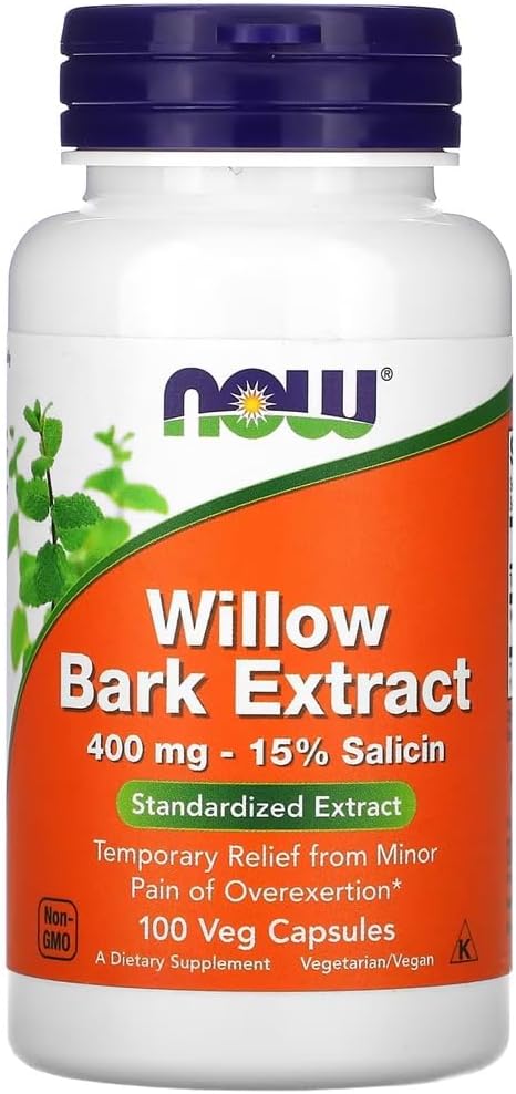 Now Foods – Willow Bark Extract 400mg | Natural Herbal Pain Relief & Anti-Inflammatory – 100 Capsules