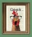 The Chicken Geek in black glasses illustration beautifully upcycled dictionary page book art print