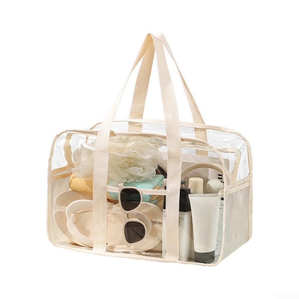 para bolso Cosmético PVC Transparente Espacioso para Viaje (A)