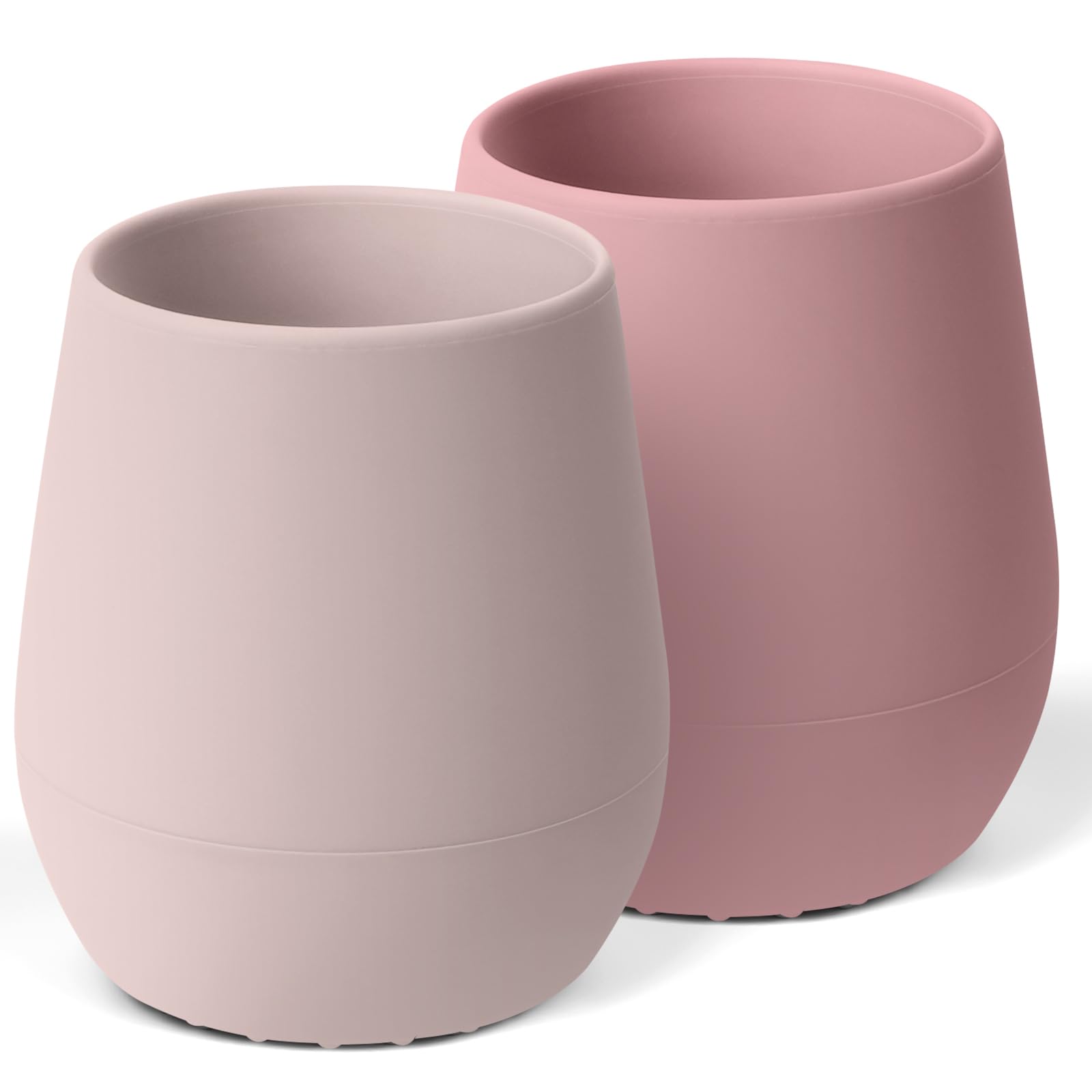 HOTUT Silikon Trinkbecher Kinder, 2er-Pack Becher Trinkbecher für Kinder, Trinklernbecher ab 6 monate aus Silikon, Kleine Trainings Trinkflasche für Baby, BPA-Frei, Spülmaschinenfest