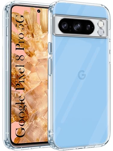Image of Jkobi Back Case Cover for Google Pixel 8 Pro (Silicone Clear Shockproof Case with Camera Protection | Transparent | Soft and Flexible)