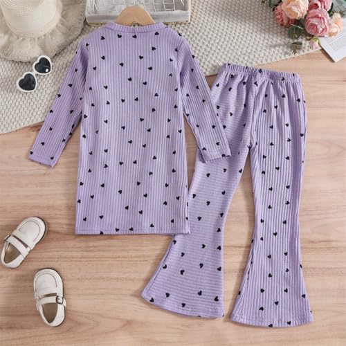 Image of Tween Girls Clothes 2 Piece Long Sleeve Top + Denim Cargo Pants, Teen Girls Fall Clothing Set, Sizes 5-12 Years