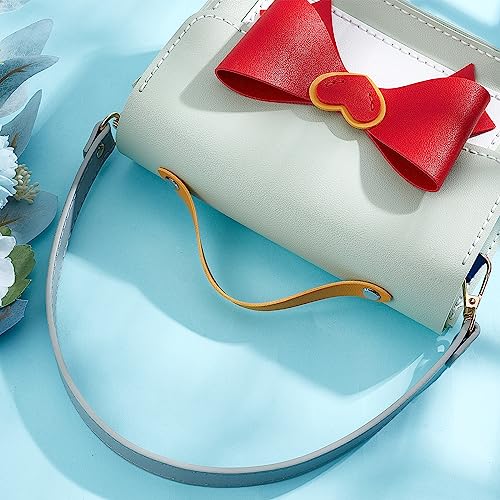 Image of GORGECRAFT 2Pcs 47cm Leather Purse Strap Gray Short Shoulder Bag Straps Replacement Imitation Leather Bag Handles with Golden Alloy Swivel Clasps for Underarm Bag Handbag Tote Satchel Purse Making