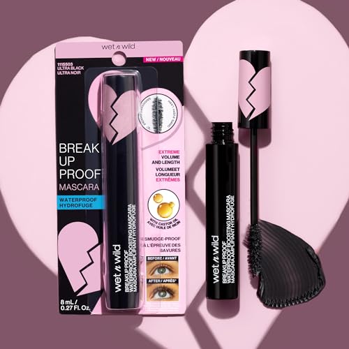 wet n wild Breakup Proof Mascara - Volumizing, Conditioning, Lengthening, Thickening, Waterproof, Smudge-Proof, Non-Clumping, Cruelty-Free & Vegan - Multicolor