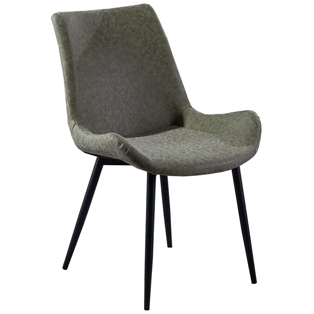 Silla de comedor negra con patas de metal para hogar y oficina