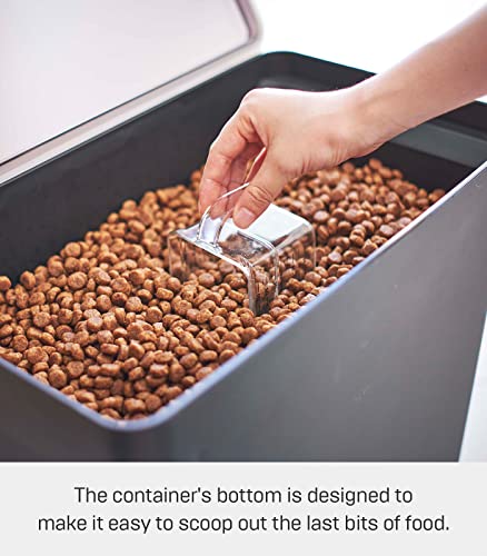 Yamazaki Home Tower Airtight Pet Food Storage Container - Cat And Dog Food Holder Bin With Transparent Lid And Handle - Extra Large - Polypropylene - 6.6 Gallons, 25 Liters,Black