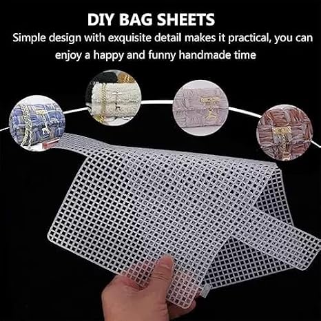6 Pcs Plastic Mesh Canvas Sheets Clear Blank Embroidery Tools 2mm Grid Plastic Canvas for Crochet Bag Making