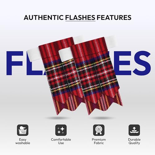 Image of Scottish Tartan Kilt Flashes with Elastic Adjusters