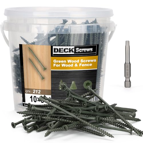 Image of Deck Screws #10 x 5'', T25 Star Torx Drive Flat Head Wood Screws, Green, 5lb