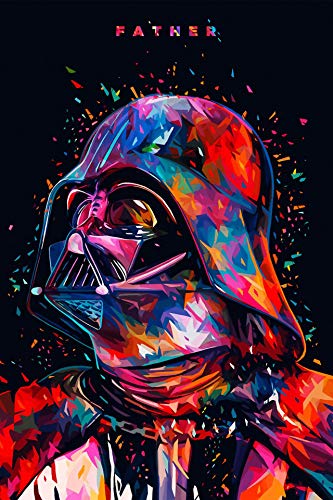 Película de ciencia ficción de Hollywood Casco de estrella colorido abstracto Darth Varder Anakin Skywalker Wars Lienzo Pintura Arte de la pared Póster Sala de estar Dormitorio de niño Decoración