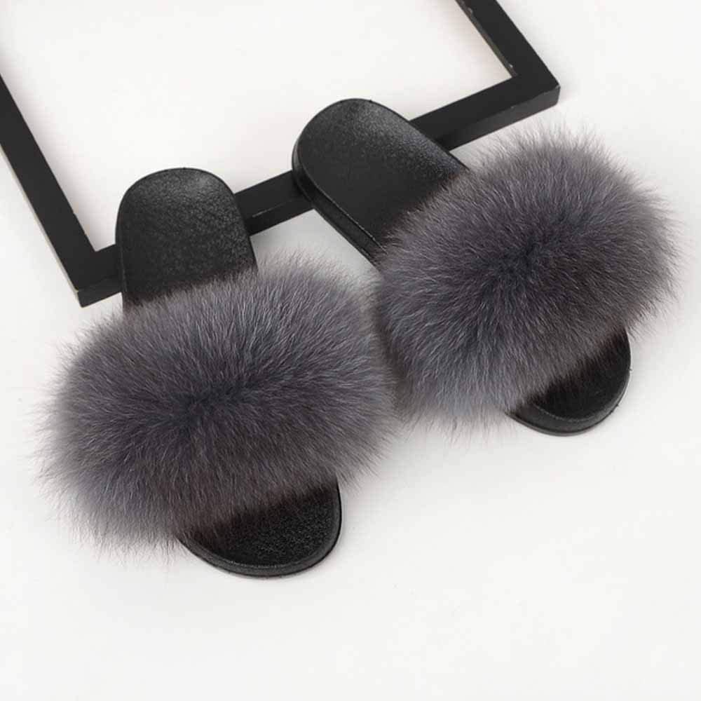 Puszyste kapcie, kapcie Klapki unisex Dziecięce kapcie futrzane Damskie puszyste buty domowe Futrzane klapki z podparciem łuku Japonki Płaskie kapcie Odpowiednie do użytku wewnątrz i na zewnątrz (B
