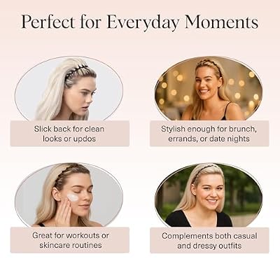 Kitsch Zig Zag Headbands for Women Fashion Accessories for Slicked Back Styles - Comfortable Wavy Headbands | Comb Headband with Teeth | Ideal Gifts for Women - Black and Tortoise - 2 pcs