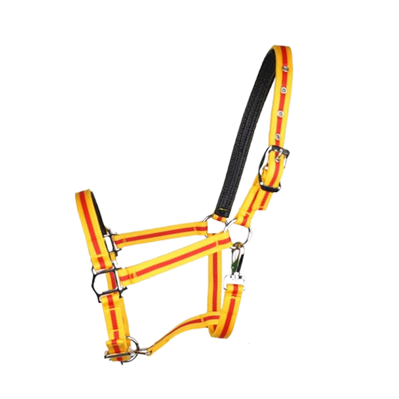 Nylonowy kantar dla konia | Wielokolorowy regulowany nylonowy kantar dla konia w wielu rozmiarach(Yellow Tricolor,S)