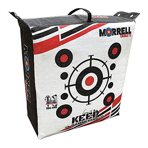 Morrell Targets Keep Hammering Commercial Grade Crossbow 54 Pound Adult Field Point Archery Bag Target with 76 Layers of Stopping Power, Multicolor Cover