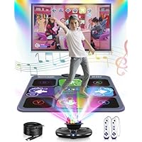 Acelufly Dance Mat - Electronic Dance Mats for TV with Camera, Non-Slip Play Mat with 2 Wireless Handles & Colorful Disco Ball, Dance Pad Game for Kids and Adults, Gift for Boys and Girls