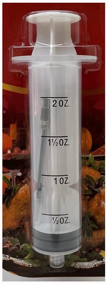 Large Meat Marinade Injector Syringe with 2 Ounce Capacity Barrel