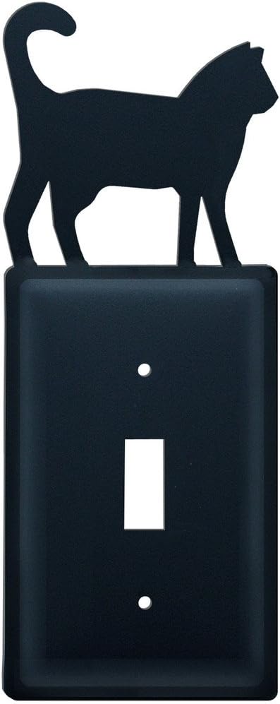 ES-6 Cat Single Switch Electric Wall Plate with Silhouette