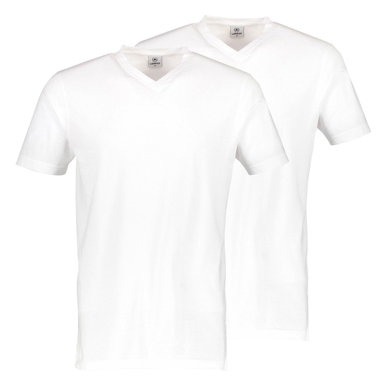 LERROS Men's Double Pack V-Neck T-Shirt, White, 3XL