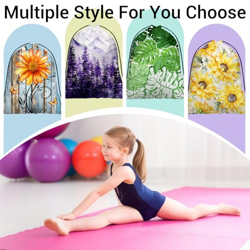 Image of Pine Trees Gymnastics Grip Bags Purple Adjustable Gym Storage Pouch for Gymnasts Dancer Holding