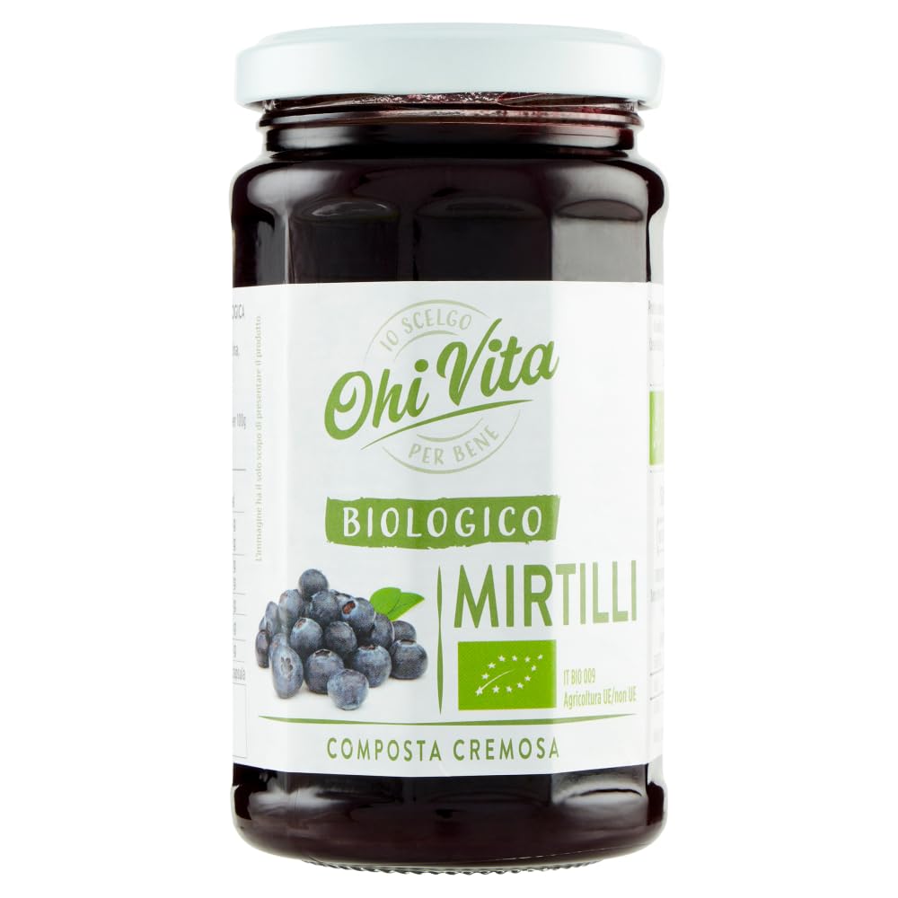 12er-Pack Testpaket Ohi Vita Marmelade Orangen - Erdbeeren - Blaubeeren,Cremiges Fruchtkompott,250g Glas + 1er-Pack Kostenlos Felce Azzurra Talkumpuder, 100g-Beutel