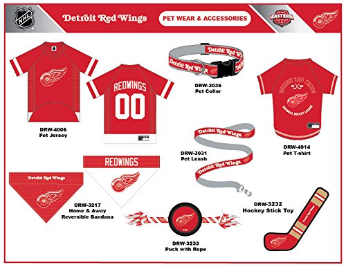 Image of NHL Detroit RED Wings Tee Shirt for Dogs & Cats, Medium. - are You a Hockey Fan? Let Your Pet be an NHL Fan Too!