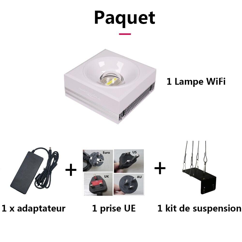 PopBloom RL90 WiFi Rampe LED Aquarium Eau de Mer 100W, APP Programme Marine Éclairage à Spectre Complet pour Aquarium de Corail, L'APP prend en charge le français