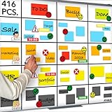  ATWAM – 416 imanes y accesorios para escribir, juego Mega, Scrum & Kanban, tiras magnéticas para pizarra blanca, pizarra magnética, pared magnética y nevera