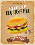 TammieLove Plaque en métal Burgers American Diner, Plaque rétro, Fast Food, Cafe Bar, Man Cave 20,3 x 30,5 cm