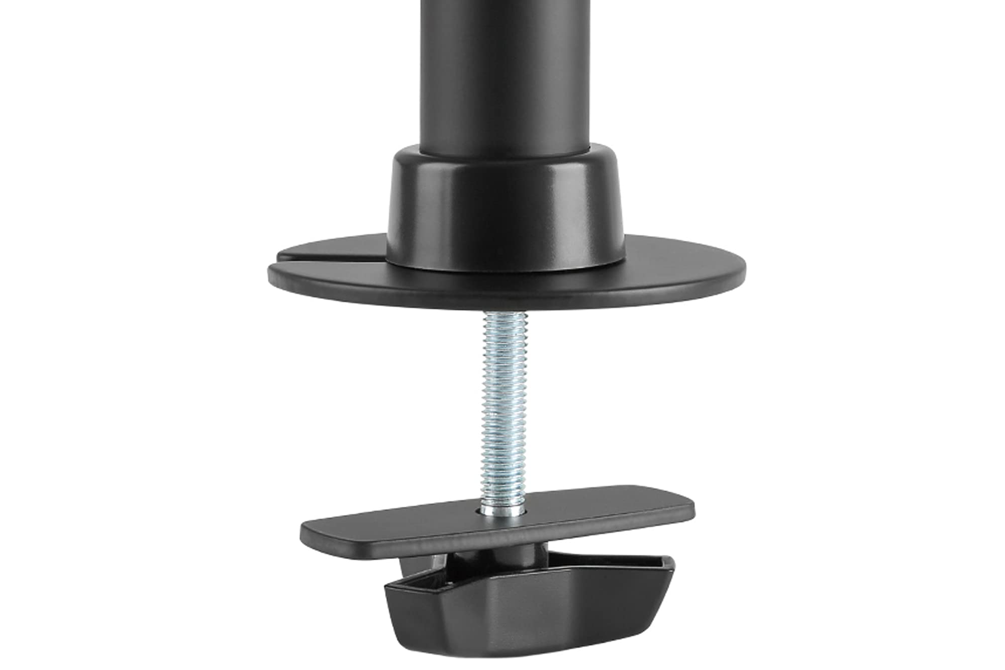 DIGITUS Soporte para 3 monitores – Hasta 27 pulgadas | Carga máxima de hasta 3 × 8 kg – Soporte de mesa – Montaje VESA 75 x 75 y 100 x 100 – gestión de cables integrada – Negro