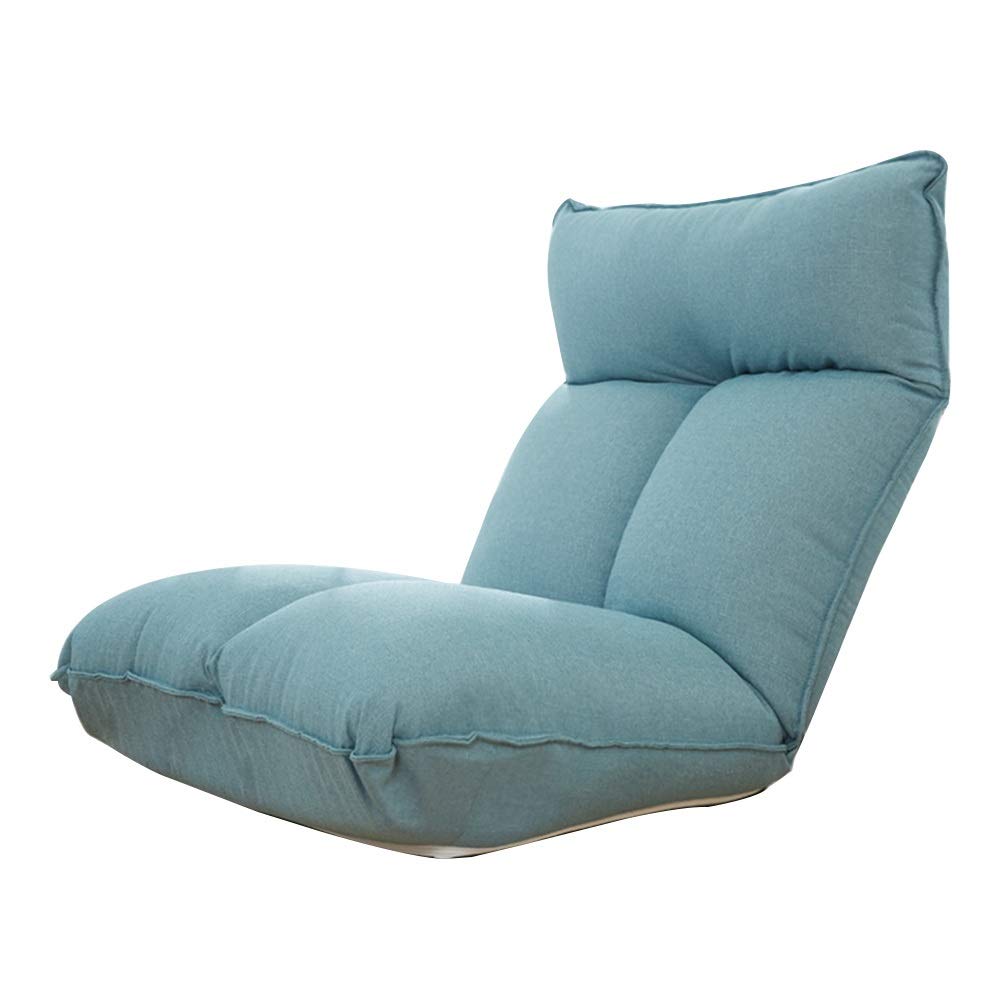 Genérico Silla de Piso Plegable para meditación con Respaldo, sofá reclinable, extraíble y Lavable, 5 Marchas Ajustables libremente (Color: Azul)