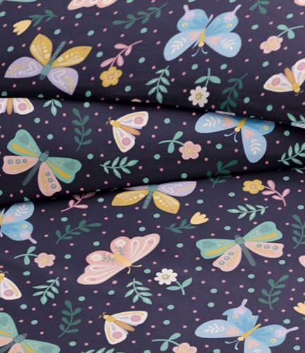 Kids Duvet Cover Set Twin/Twin XL - 2 Piece Moonlit Butterflies Duvet Set