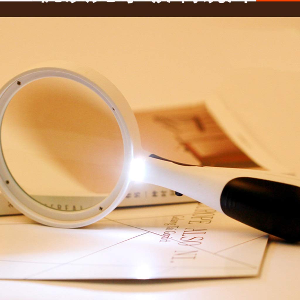 Lente d'ingrandimento portatile con luci LED, lente d'ingrandimento per hobby, anziani, degenerazione maculare
