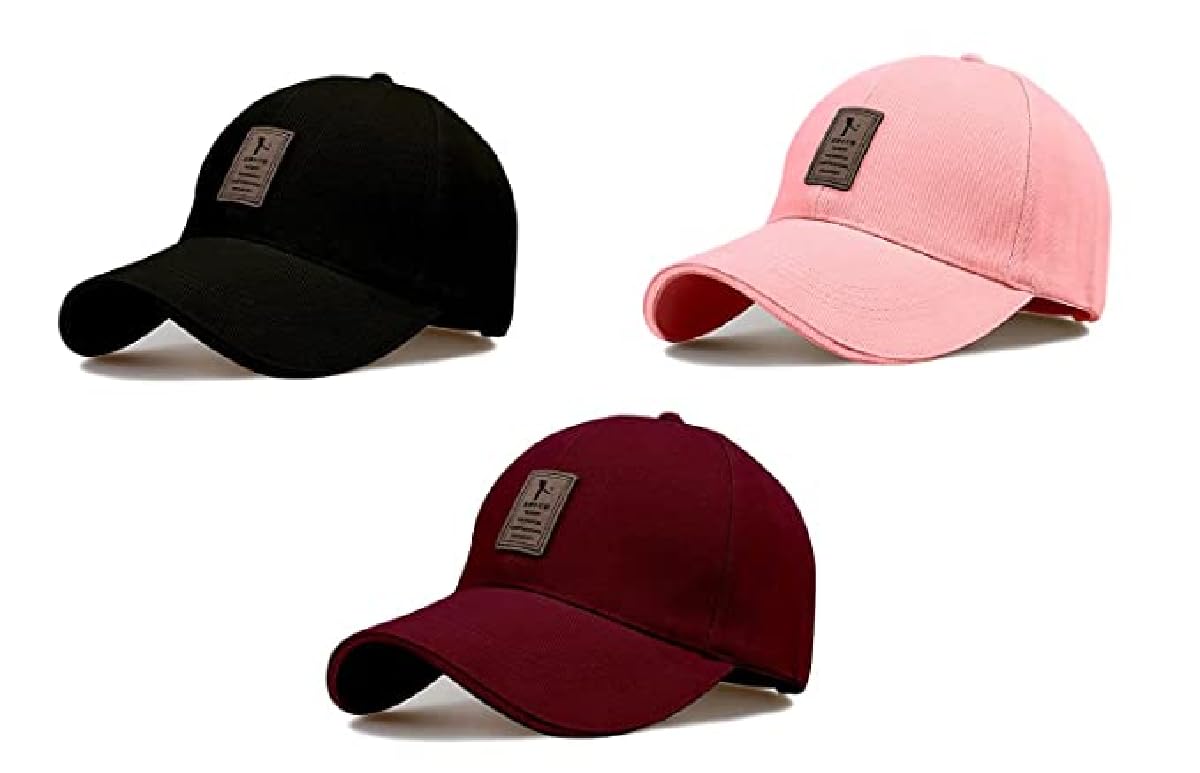SELLORIA Brand A Soft Cotton Adjustable Unisex Cap Quick Drying Sun Hat Protection for Men and Women (Freesize) Multicol