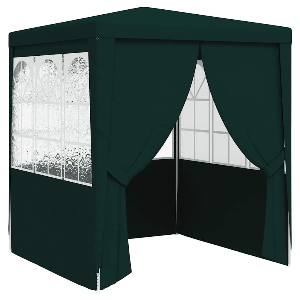 Gazebo da Giardino 2x2 m Verde con Pareti Laterali per Feste | Padiglione da esterno con finestre e porta con zip, ideale per eventi in cortile, campeggio e barbecue.