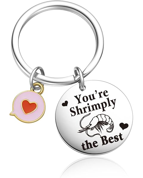 OWHOMS Shrimp Gift Keychain Shrimp Lover Jewelry Prawn Keychain Inspirational Gifts For Women Food Jewelry