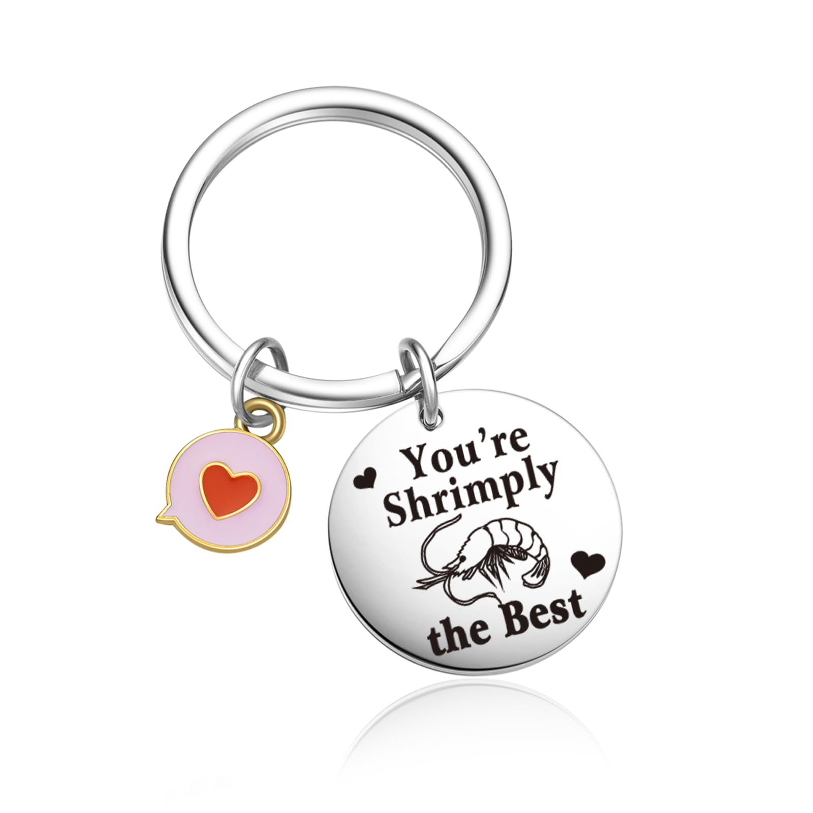 OWHOMS Shrimp Gift Keychain Shrimp Lover Jewelry Prawn Keychain Inspirational Gifts For Women Food Jewelry