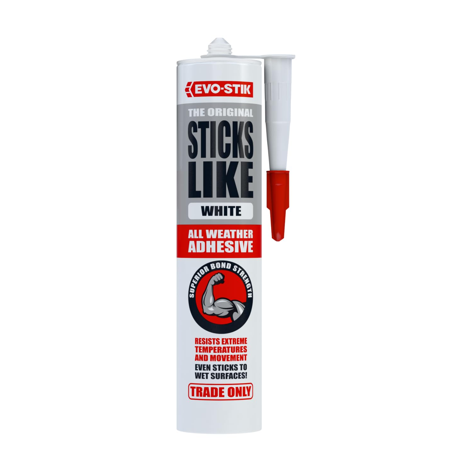 EVO-STIK Sticks Like Adhesive, All Weather, Extreme Temperature & Movement Resistant, Colour: White, Size: 290ml