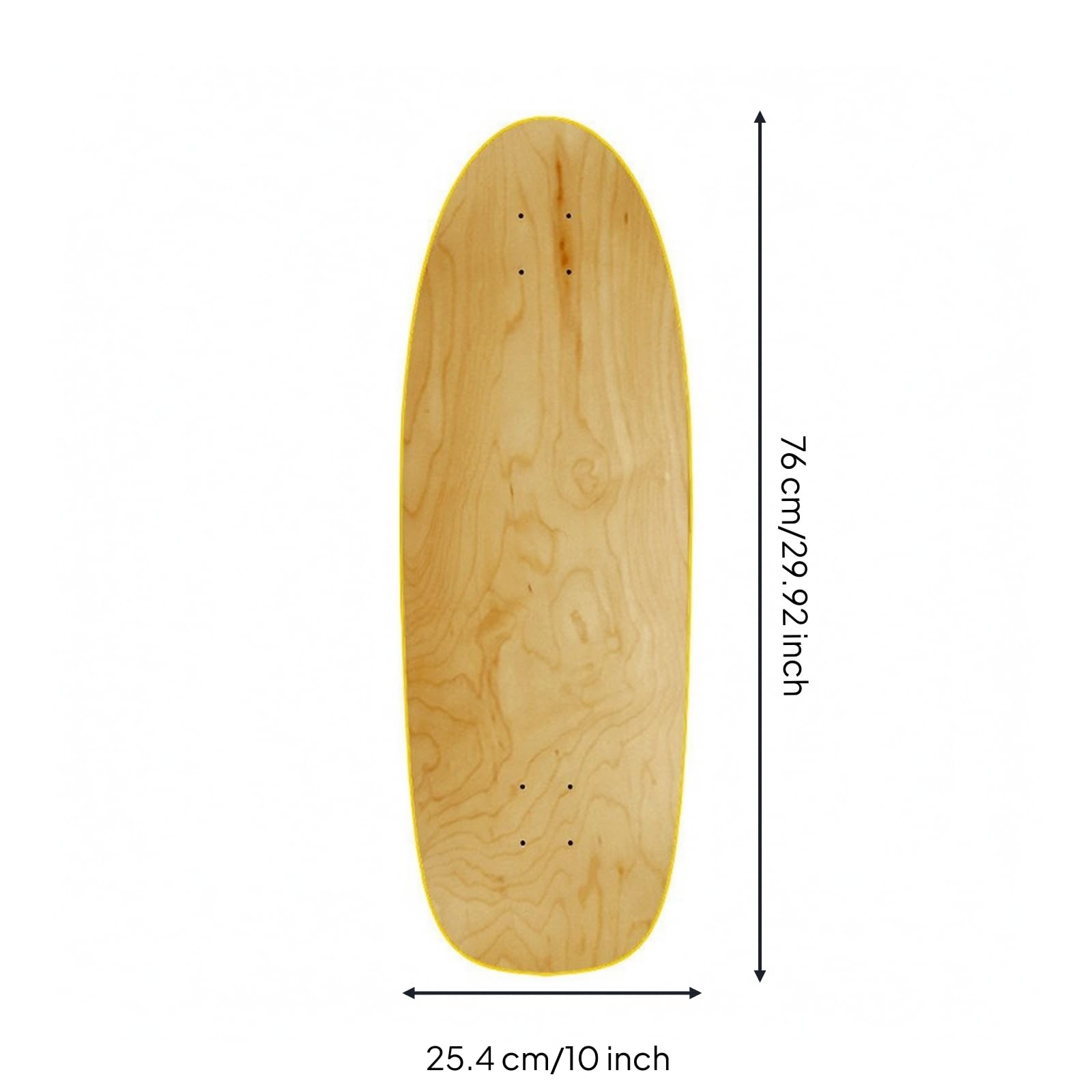 MagiDeal Plateau Skateboard à Grain Bois Naturel Pré-Percé Plateau Skate Montage Résistant Planche Skateboard en D'érable , Bois Foncé , 76X26cm