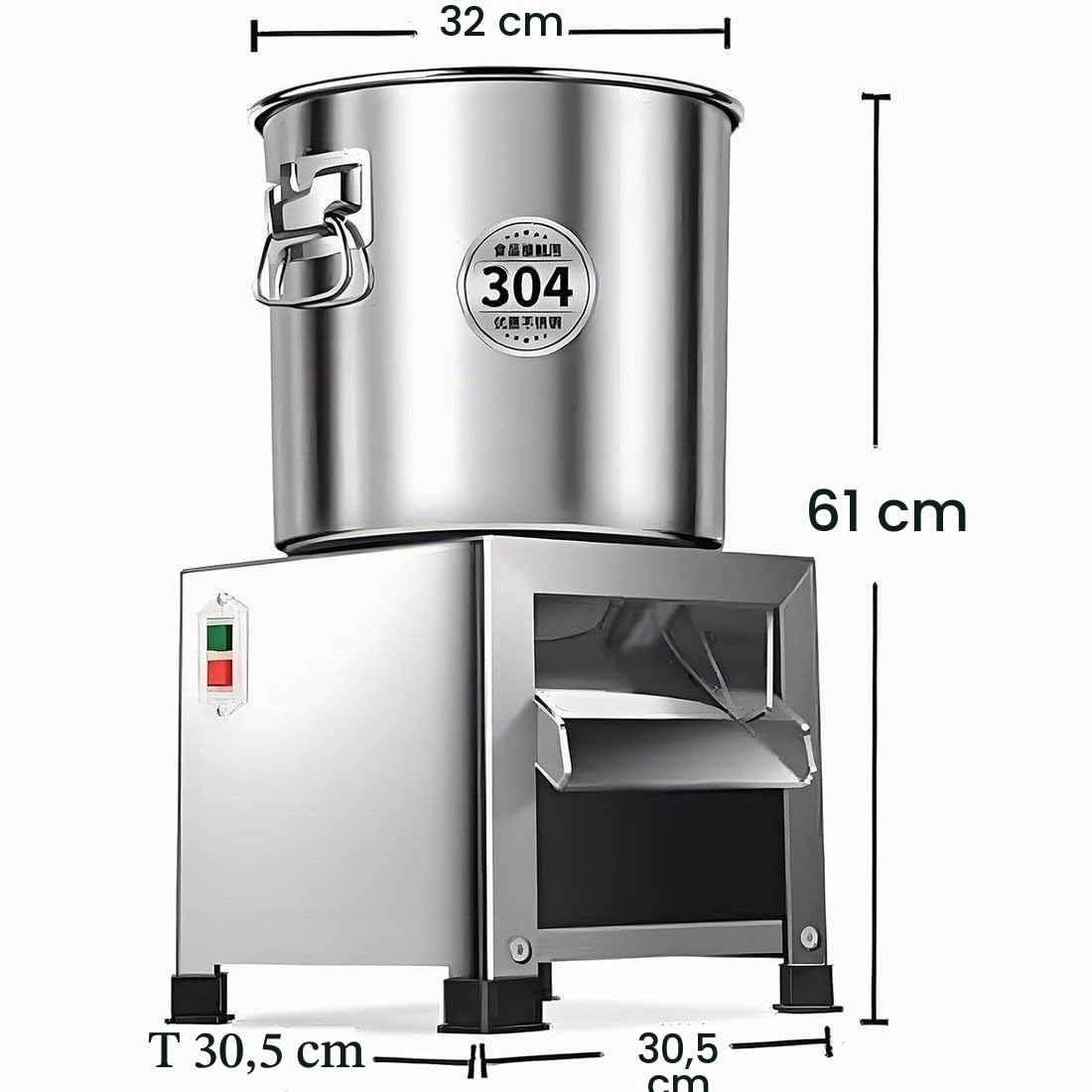 Hachoir à Légumes électrique Professionnel à 4 Lames, Robot Culinaire Robuste, Broyeur en Acier Inoxydable De 1800 W, pour La Préparation D'aliments pour Volailles Et Animaux