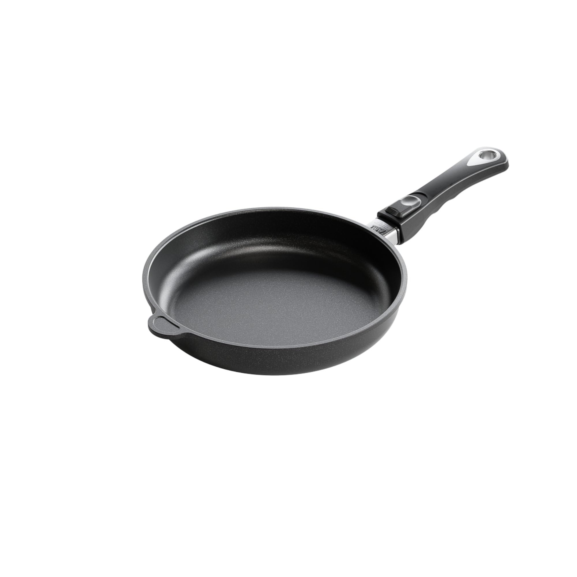 AMT Gastroguss Bratpfanne 26 cm Ø, 5 cm hoch, abnehmbarer Stiel, nicht induktionsgeeignet, Lotan® Antihaft-Veredelung, Gusspfanne (Aluguss), AMZN-526-Z20B