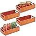 Produktbild mDesign 4er-Set Aufbewahrungsbox mit Griffen  praktische Holzbox zur Lebensmittelaufbewahrung  für Gewürze, Nüsse oder Flaschen  offene Ablage aus Bambusholz für die Küche  kirschholzfarben