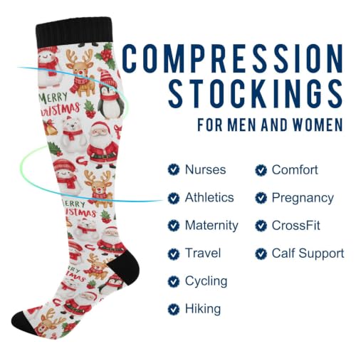 Image of Wusikd Pirate Skulls Compression Socks for Women and Men Circulation Cute Long Socks for Athletic Running 1
