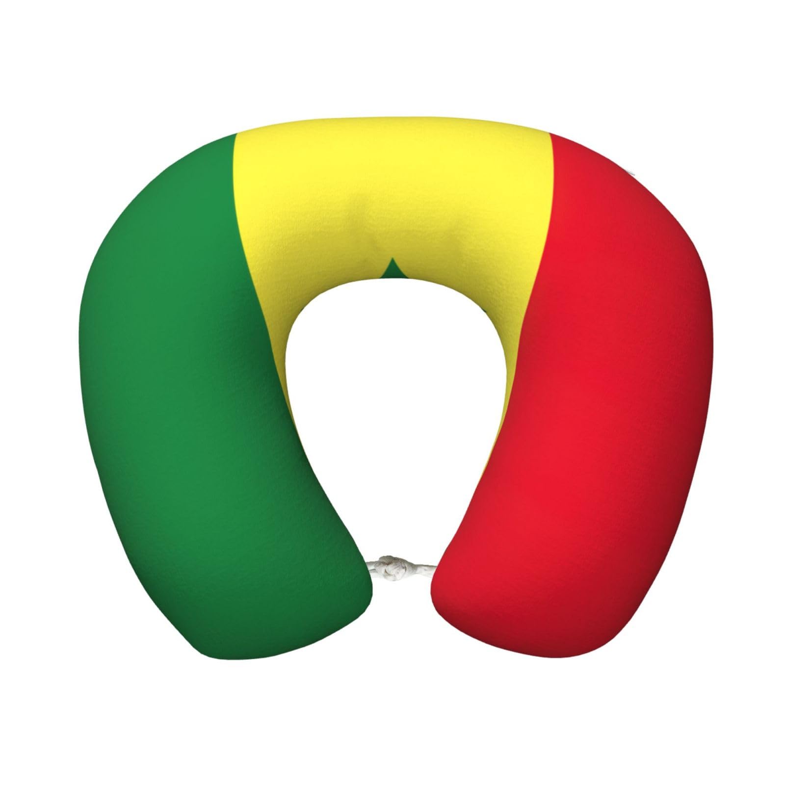 peiyeety Flag of Senegal Print Custom U-Shaped Pillow,Memory Foam Cervical Neck Travel Pillow,for Home,Camping,Travelling
