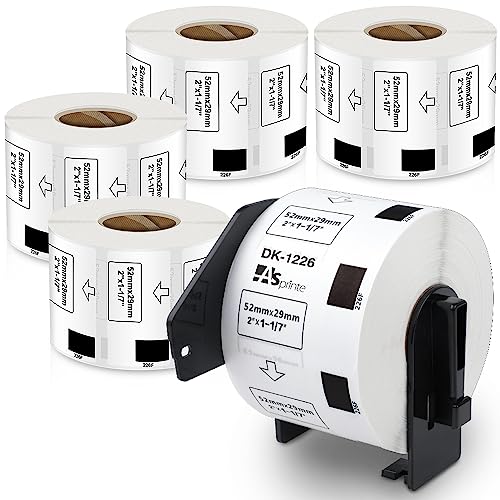 食品表示用検体ラベル 52mm x 29mm 1000枚/巻 DK-1226 DK 1226 感熱ステッカー紙 ラベルプリンター QL-800 QL-820NWB QL-700 QL-550 QL-720NW QL-650TD 5ロールセット、ブラザーBr